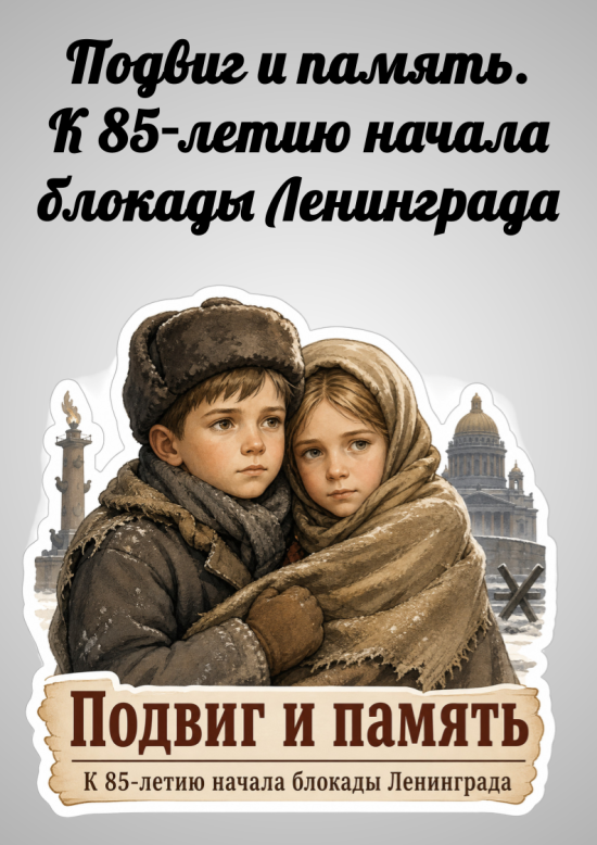 Оформление кабинета. Папка-передвижка: «Подвиг и память. К 85‑летию начала блокады Ленинграда».