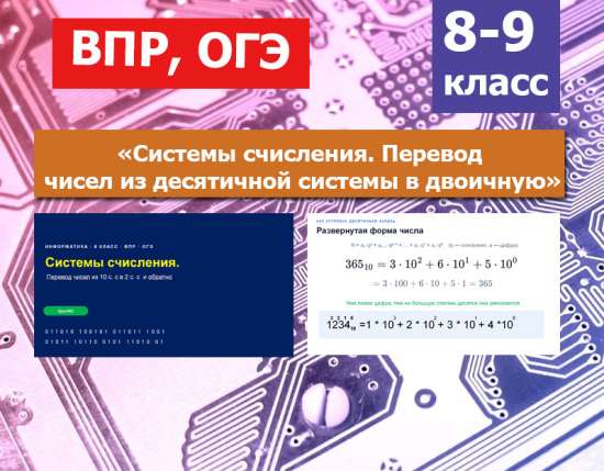 🖥️ Готовый урок «Системы счисления. Перевод чисел из десятичной системы в двоичную и обратно»