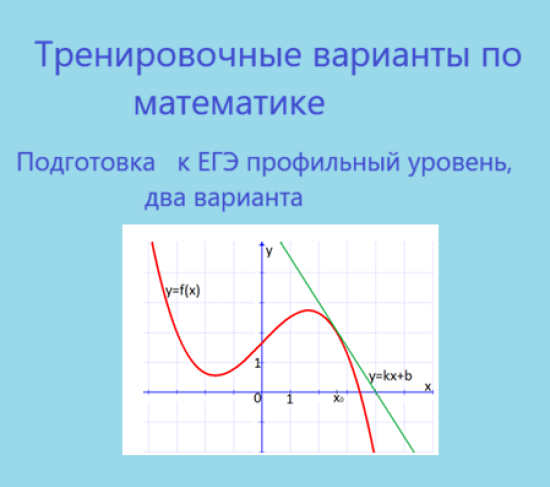 Тренировочные варианты по математике (подготовка  к  ЕГЭ, профильный уровень, два варианта)