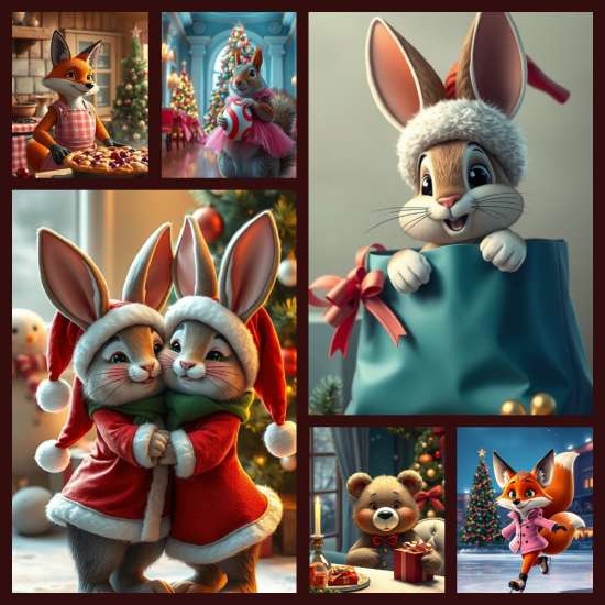 Новогодние постеры/изображения для создания открыток, обложек, календарей, значков, стикеров.