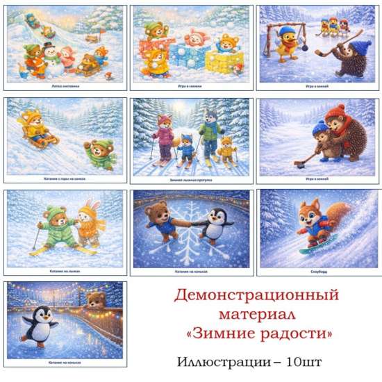 Демонстрационный материал «Зимние радости».