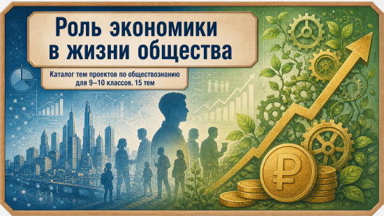 "Роль экономики в жизни общества". Проектная деятельность. Общество.