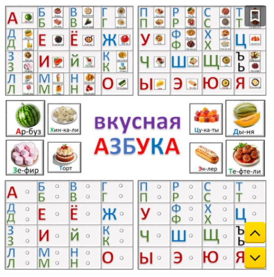 Настольная игра на липучках "Вкусная азбука"