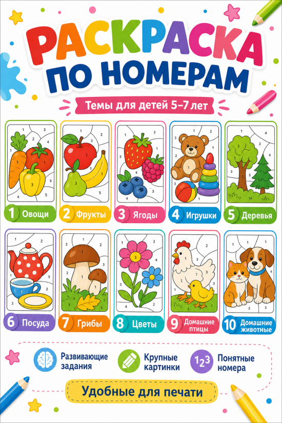Раскраска по номерам
