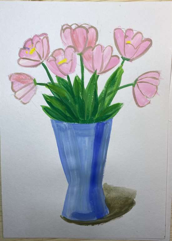 мастер-класс на День мамы "Ваза с цветами"