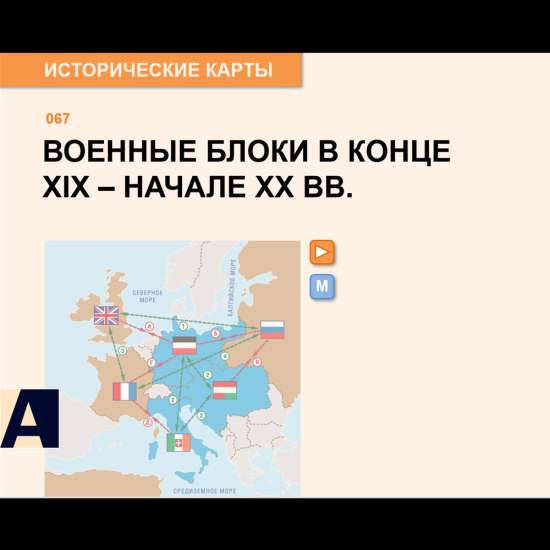 Карта - Военные блоки в конце XIX – начале ХХ веков