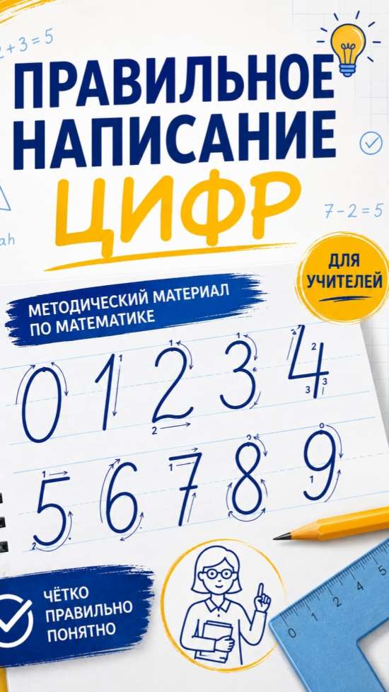 Карточки по правильному написанию цифр