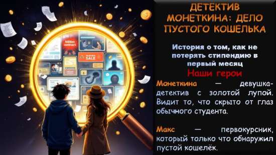 Комикс «Детектив Монеткина: дело пустого кошелька»