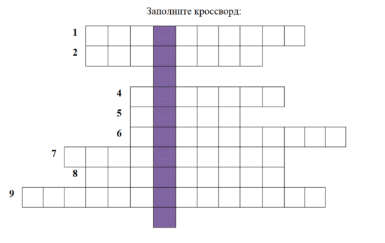 Кроссворды по труду 1-16 темы 5 класс