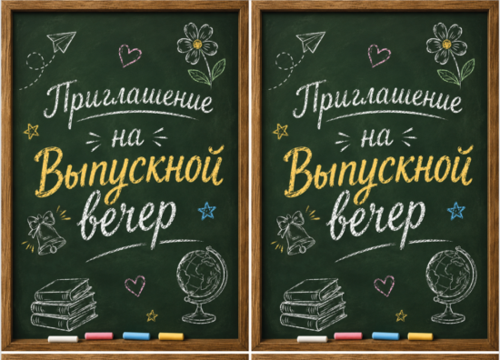 💫 Шаблон пригласительных на Выпускной вечер