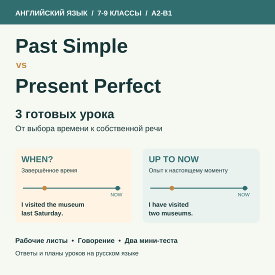 Past Simple vs Present Perfect: 3 урока для 7-9 классов, A2-B1