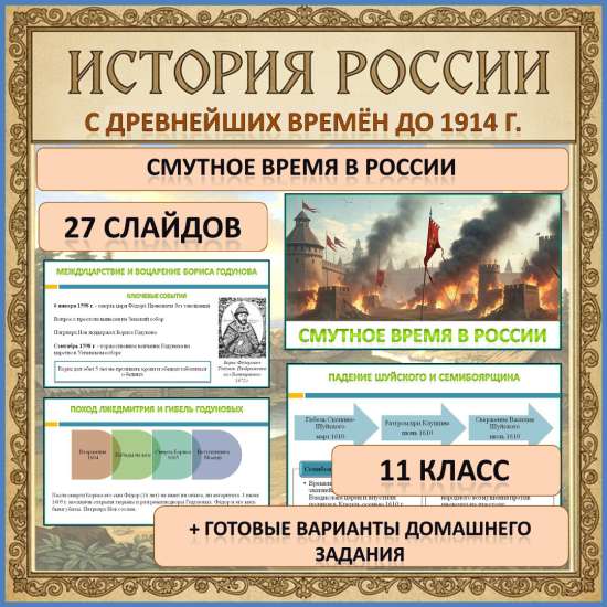 Презентация по истории России (с древнейших времён до 1914 г.) по теме: «Смутное время в России»