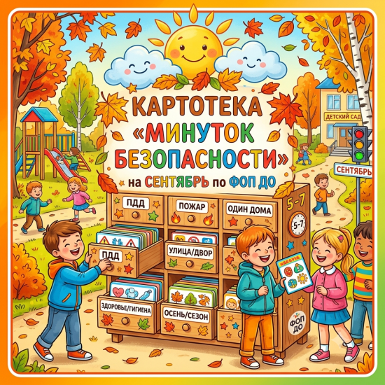 Картотека «Минуток безопасности» в старшей и подготовительной группе (5–7 лет) на СЕНТЯБРЬ по ФОП ДО