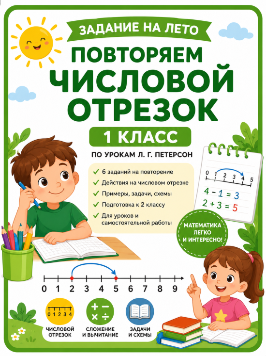 Математика летом. Числовой отрезок. Повторяем 1 класс