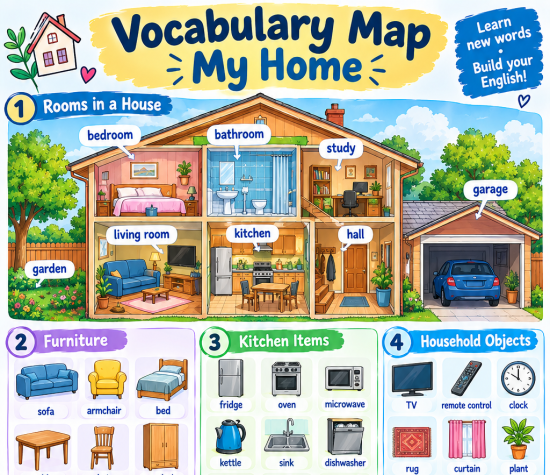 Vocabulary Maps — тематические карты английских слов для детей | Лексика и словарный запас