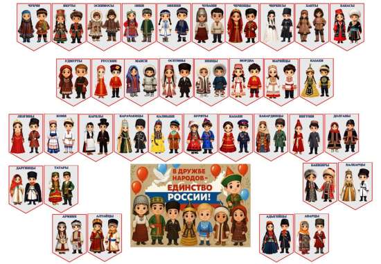 Флажки "Народы России"