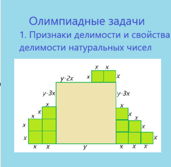 Олимпиадные задачи: 1. Признаки делимости и свойства делимости натуральных чисел (5-7 класс)