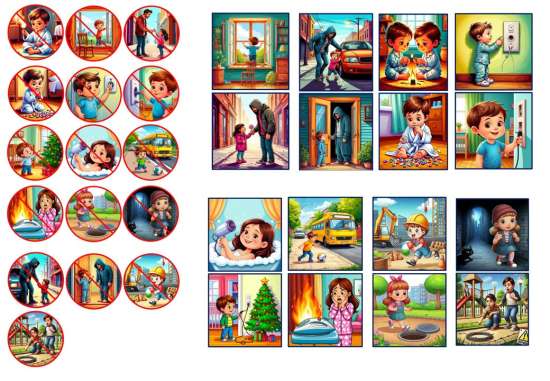 Карточки "Что нельзя делать на улице и дома"