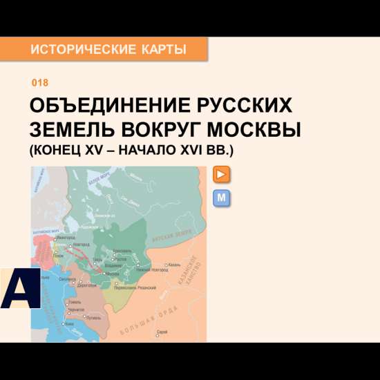 Карта - Объединение русских земель вокруг Москвы в конце XV – начале XVI вв.