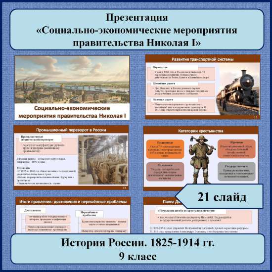 Презентация по теме: «Социально-экономические мероприятия правительства Николая I»