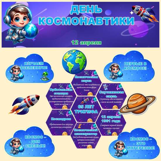 Оформление "День космонавтики".