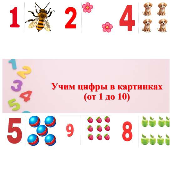 Учим цифры в картинках