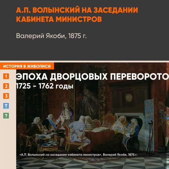 Картина - Волынский на заседании кабинета министров