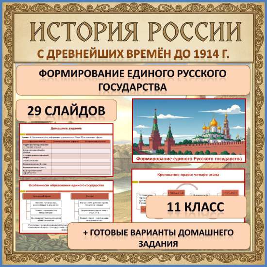 Презентация по теме: «Формирование единого Русского государства»