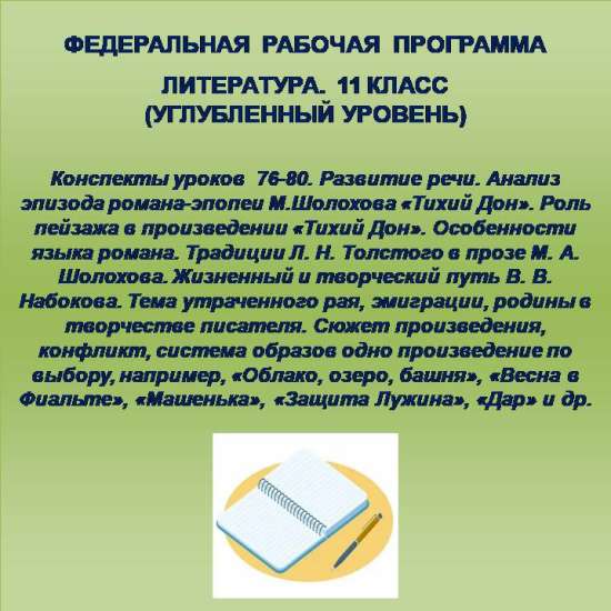 Литература 11 класс (углубленный уровень). Конспекты уроков 76-80