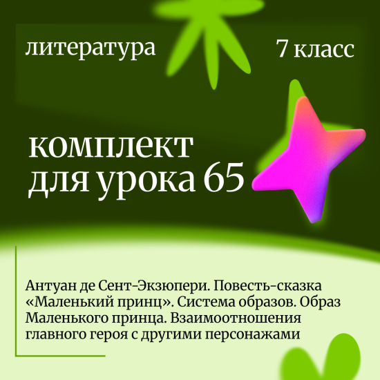 Литература 7 класс. Урок 65 Антуан де Сент-Экзюпери. Повесть-сказка «Маленький принц». Система образ