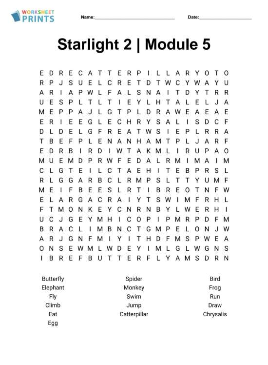 Филворд Starlight 2 Module 5