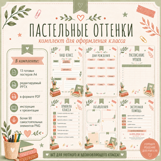 Комплект для оформления кабинета, классного уголка