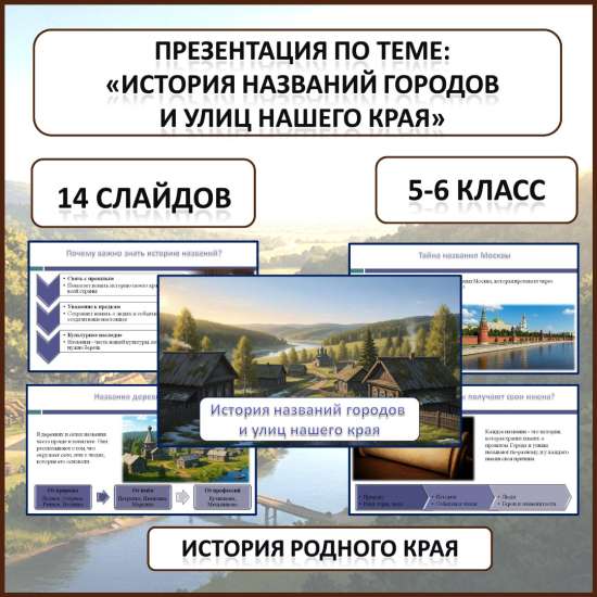 Презентация по истории Родного края по теме: «История названий городов и улиц нашего края»