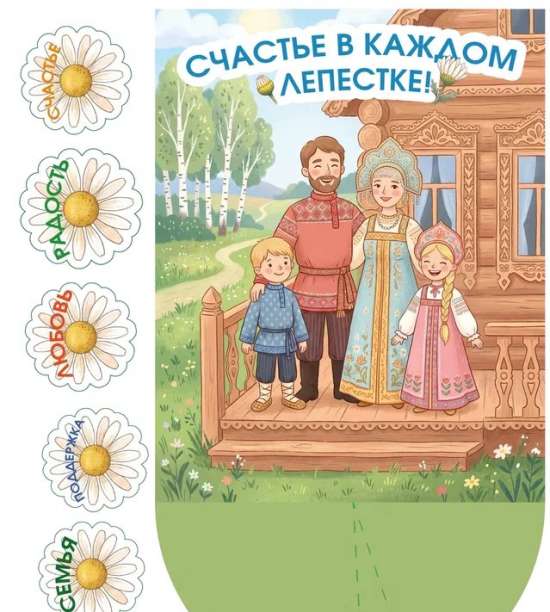 👪 Шаблон поделки ко Дню семьи, любви и верности