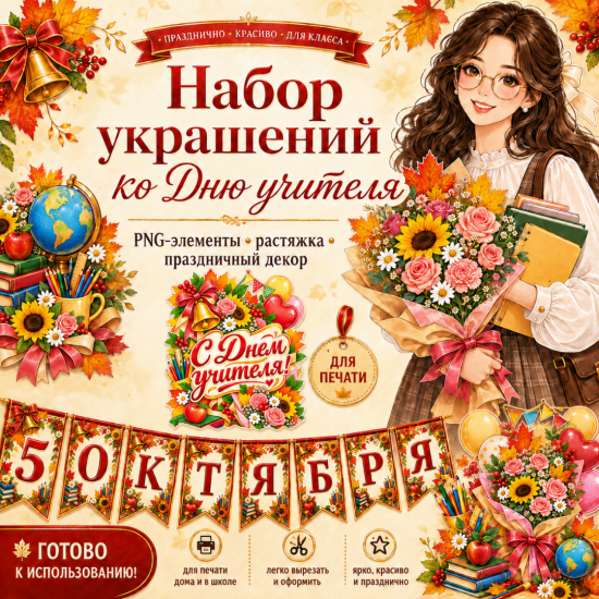 Набор украшений на "День учителя"