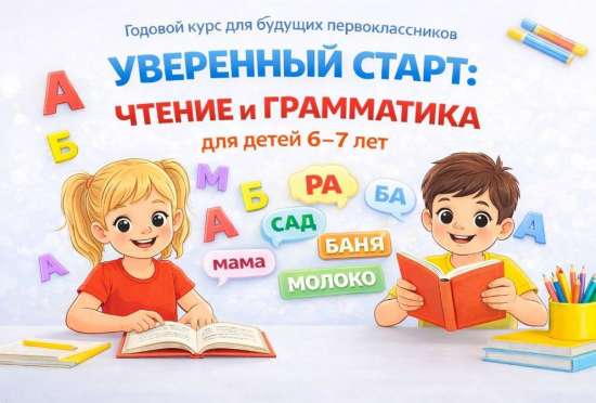 Годовой курс для будущих первоклассников Уверенный старт: чтение и грамматика (часть 1)