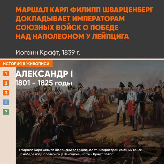 Картина - Маршал Шварценберг докладывает о победе над Наполеоном