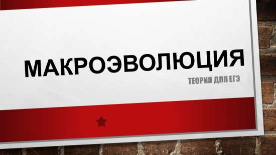 Комплект материалов по биологии «Макроэволюция» (презентация + рабочий лист + памятка).