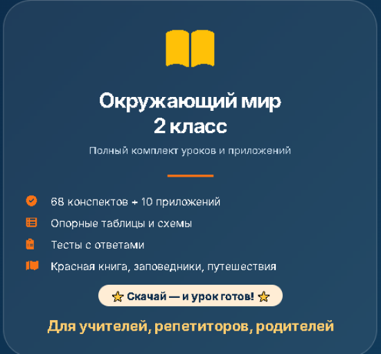 Окружающий мир. 2 класс. Полный комплект уроков и методических материалов