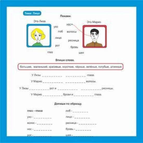 Рабочие листы (РКИ). Задания по темам "Лицо", "Одежда", "Где и куда?", "Счет"