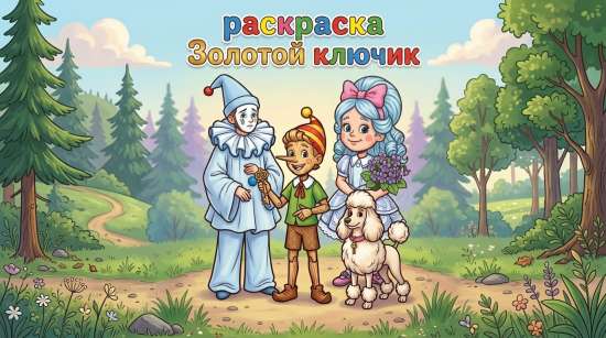 Раскраски "Золотой ключик".