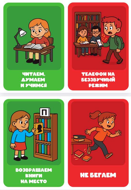 📚 Плакаты с правилами поведения в библиотеке