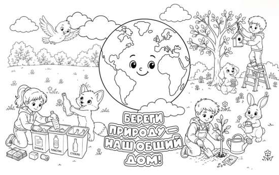 🍀Раскраска ко Всемирному дню окружающей среды