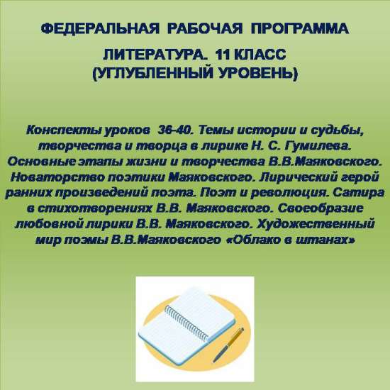 Литература 11 класс (углубленный уровень). Конспекты уроков 36-40