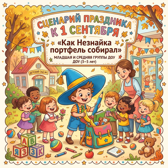 Сценарий праздника к 1 сентября «Как Незнайка портфель собирал» 3-5 лет
