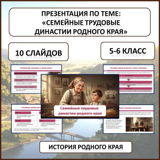 Презентация по истории Родного края по теме: «Семейные трудовые династии родного края»