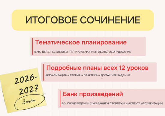 Элективный курс по подготовке к итоговому сочинению