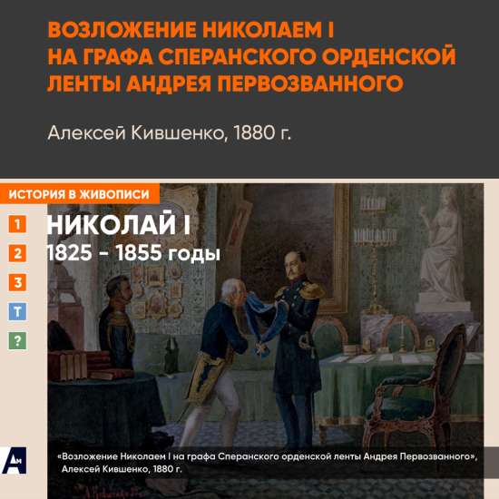 11_05 «Возложение на графа Сперанского орденской ленты Андрея Первозванного», А. Кившенко