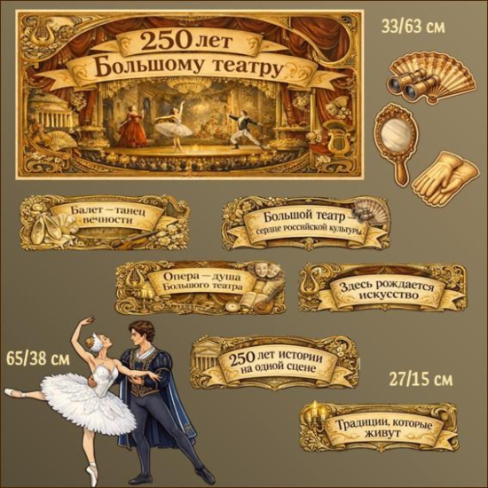 Оформление для урока «Разговоры о важном»  Тема: «Большой. За кулисами. 250 лет Большому театру»