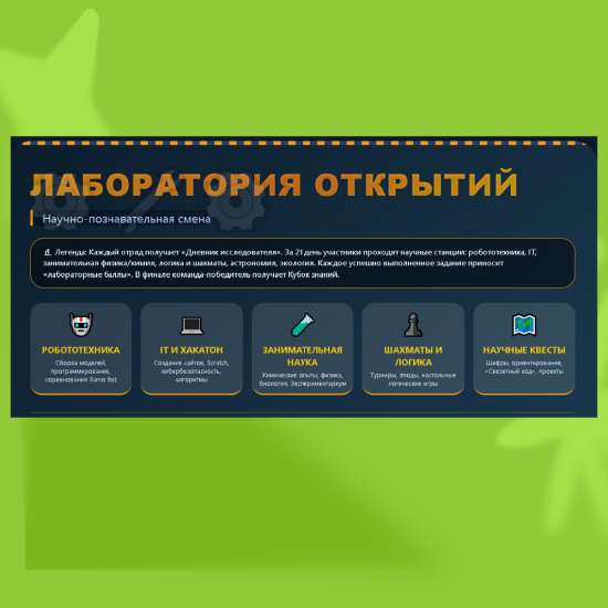 Научно-познавательная программа летнего лагеря "Лаборатория открытий"